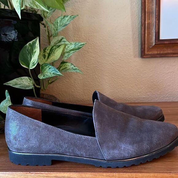 NWT Paul Green Uptown Taupe Metallic Suede Loafers Shoes - Picture 1 of 14